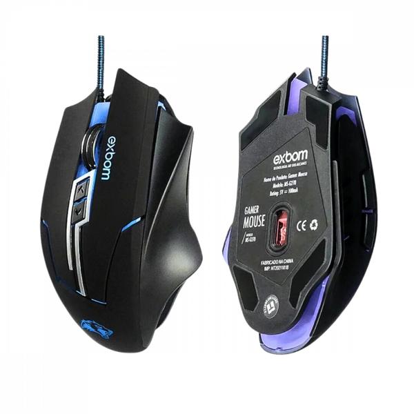 Imagem de Mouse Gamer LED RGB com 7 Botões Base de Metal 3200 DPI Exbom MS-G270