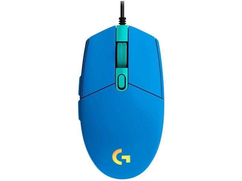 Imagem de Mouse Gamer Logitech G Óptico 8000DPI 6 Botões - G203 Lightsync Azul