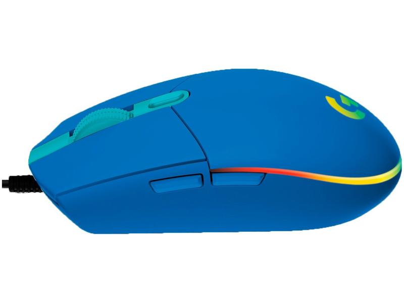 Imagem de Mouse Gamer Logitech G Óptico 8000DPI 6 Botões G203 Lightsync Azul