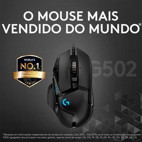 Imagem de Mouse Gamer Logitech G502 Hero 25K RGB Lightsync 910-005550