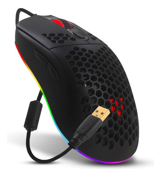 Imagem de Mouse Gamer Macro Colmeia 6200 Dpi 7 Botões Led Rgb Chroma