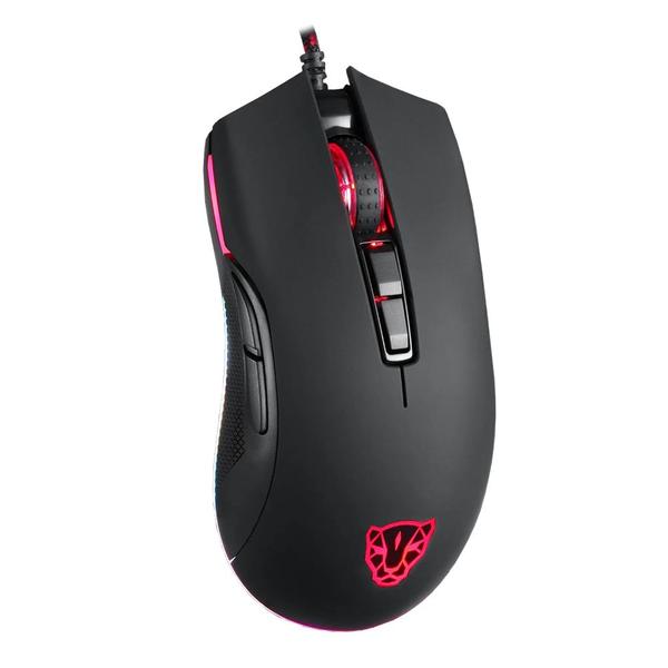 Imagem de Mouse Gamer Motospeed V70 Black 6400dpi USB Design 7D Preto