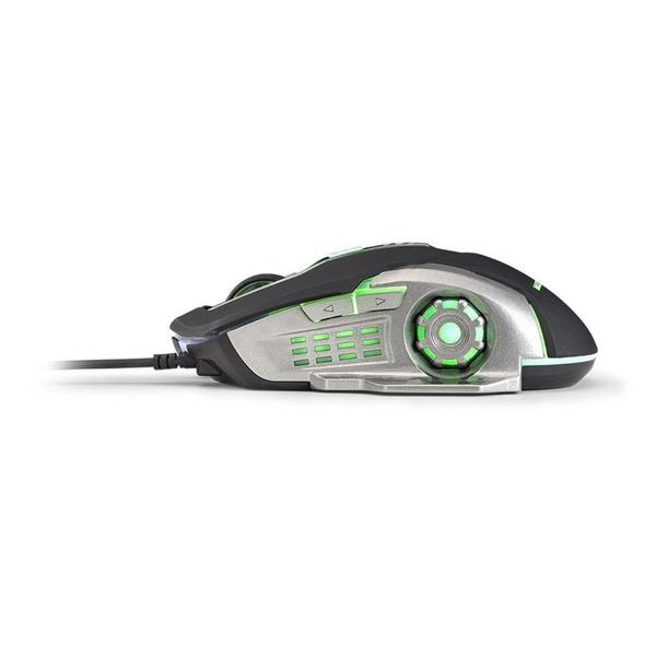 Imagem de Mouse Gamer Multi 2400DPI Preto e Grafite com LED - MO269