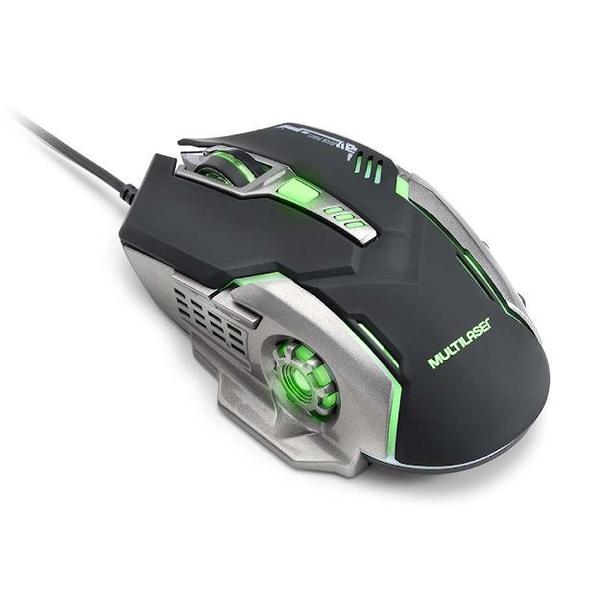 Imagem de Mouse gamer multilaser 2400 dpi preto e grafite (05) mo269