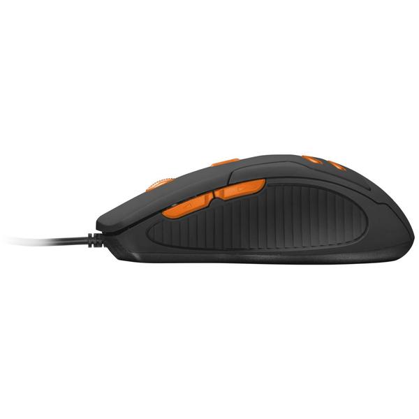 Imagem de Mouse Gamer Multilaser 3200DPI 6 Botões Preto/Laranja com Mouse Pad - MO274