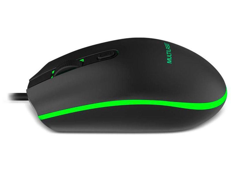 Imagem de Mouse Gamer Multilaser Laser 2400 DPI 4 Botões - MO298 Preto