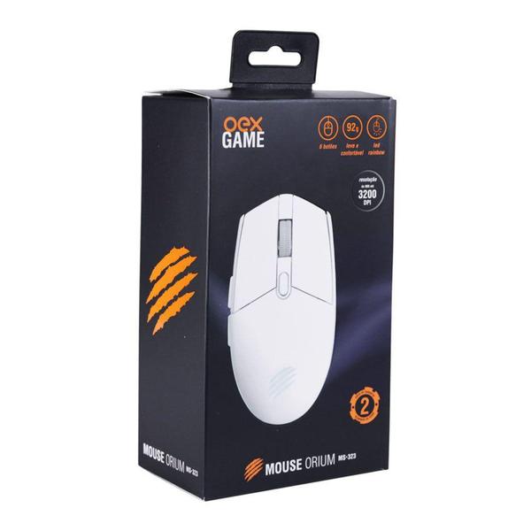 Imagem de Mouse Gamer OEX Orium MS323 Branco 3200Dpi