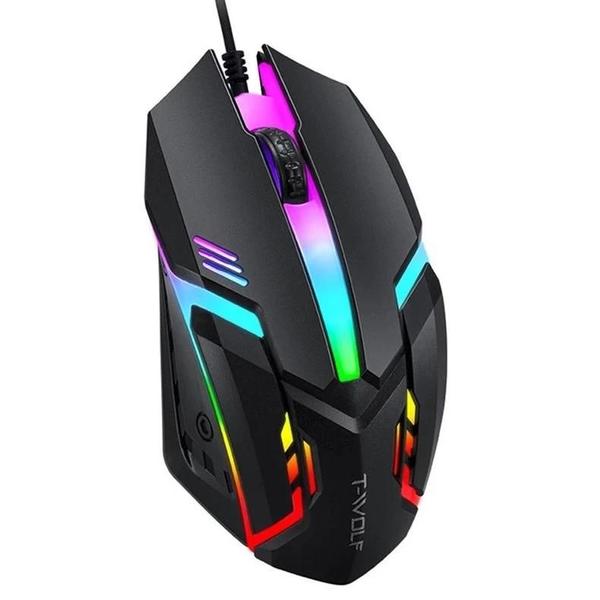 Imagem de Mouse Gamer Para Jogo Com Fio Usb E Led Rgb 1200dpi