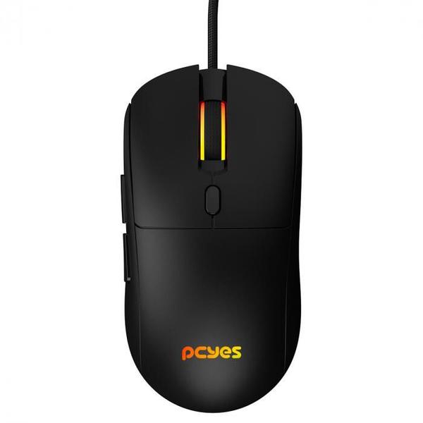 Imagem de Mouse gamer pcyes basaran black vulcan - 12400 dpi - rgb - 6 botoes - pmgbrbv