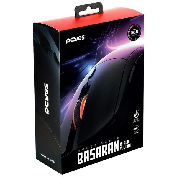 Imagem de Mouse Gamer PCYes Basaran Black Vulcan,RGB,12400 DPI,6 Bo