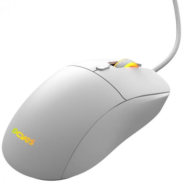 Imagem de Mouse gamer pcyes basaran white ghost - 12400 dpi - rgb - 6 botoes - pmgbrwg