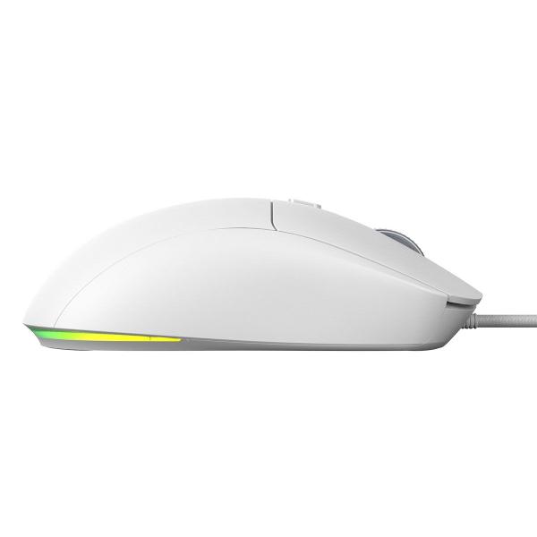 Imagem de Mouse Gamer Pcyes Basaran White Ghost 12400 Dpi Rgb 6 Botões