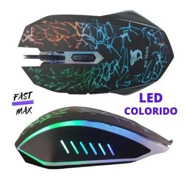 Imagem de Mouse Gamer Profissional 3200 Dpi 6 Botões Usb Com Fio - War Shark