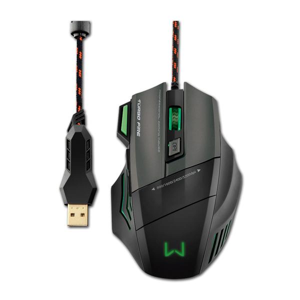 Imagem de Mouse Gamer Rayner Quickfire Warrior 7 Botões 3200dpi + pad Cód. 1215