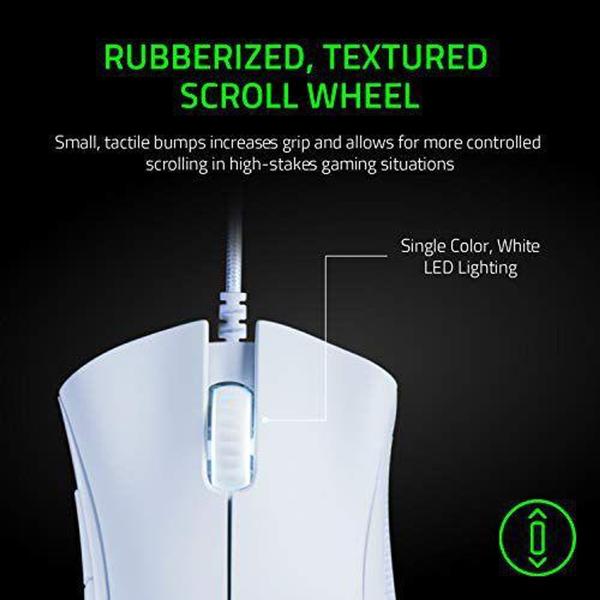 Imagem de Mouse Gamer Razer Deathadder Essential, Mechanical Switch, 5 Botões, 6400DPI - Branco