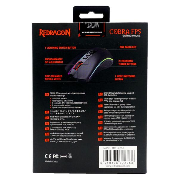 Imagem de Mouse Gamer Redragon Cobra FPS M711-FPS / RGB / 24000 Dpi - Preto