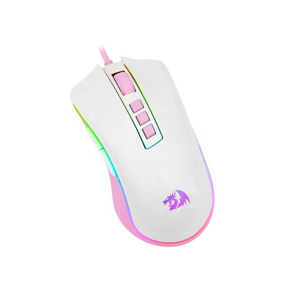 Imagem de Mouse Gamer Redragon Cobra Lollipop Branco Com Rosa Rgb Usb