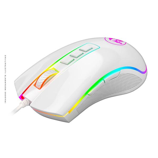 Imagem de Mouse Gamer Redragon King Cobra 2 Lunar White, RGB, USB 2.0, 24000 DPI, 7 Botões - M711W-FPS