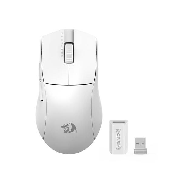 Imagem de Mouse Gamer Redragon King Pro Sem Fio 4k Branco