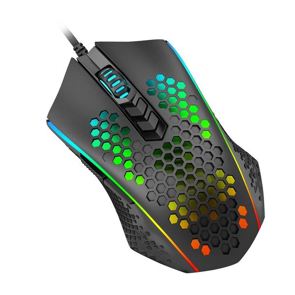 Imagem de Mouse Gamer Redragon Memeanlion Honeycomb M809-K RGB 12400 DPI 7 Botões PAW 3327 - Preto