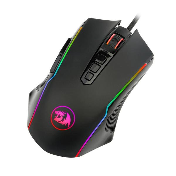 Imagem de Mouse Gamer Redragon Ranger RGB 12400DPI 9 Botões Programáveis Cabo de Malha USB - M910-RGB