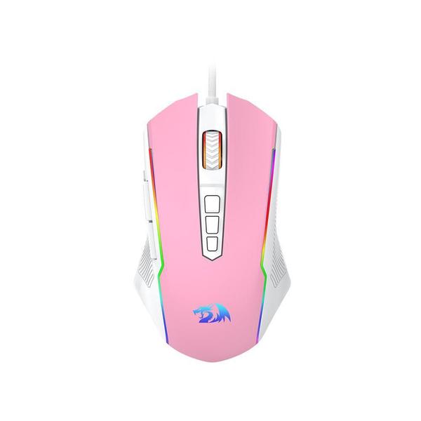 Imagem de Mouse Gamer Redragon Ranger Rosa Com Branco Rgb - 12400Dpi