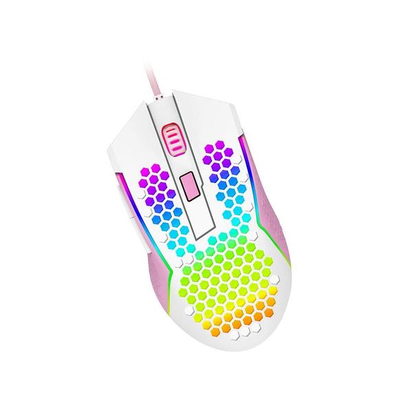 Imagem de Mouse Gamer Redragon Reaping Elite Lollipop Branco Rosa Rgb