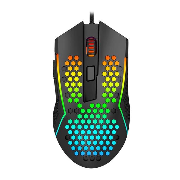Mouse Gamer Redragon Reaping RGB 12400 DPI 6 Botões USB 2.0 - Preto Imagem de Mouse Gamer Redragon Reaping RGB 12400 DPI 6 Botões USB 2.0 - Preto