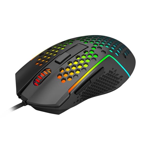 Mouse Gamer Redragon Reaping RGB 12400 DPI 6 Botões USB 2.0 - Preto Imagem de Mouse Gamer Redragon Reaping RGB 12400 DPI 6 Botões USB 2.0 - Preto