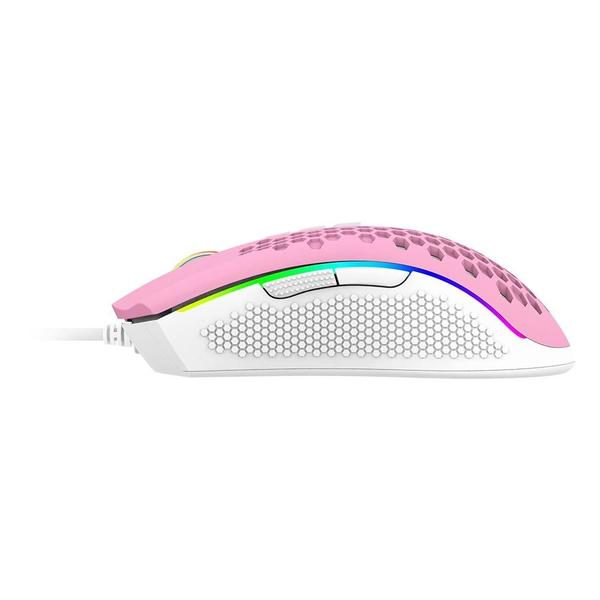Mouse Gamer Redragon Storm RGB, 12400 DPI, 8 Botões, Rosa e Branco - M808PW-RGB Imagem de Mouse Gamer Redragon Storm RGB, 12400 DPI, 8 Botões, Rosa e Branco - M808PW-RGB