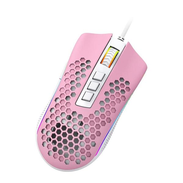 Mouse Gamer Redragon Storm RGB, 12400 DPI, 8 Botões, Rosa e Branco - M808PW-RGB Imagem de Mouse Gamer Redragon Storm RGB, 12400 DPI, 8 Botões, Rosa e Branco - M808PW-RGB