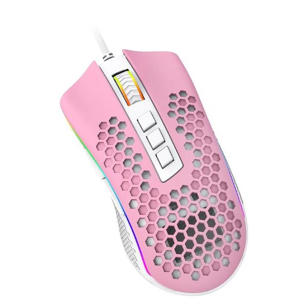 Mouse Gamer Redragon Storm RGB, 12400 DPI, 8 Botões, Rosa e Branco - M808PW-RGB Imagem de Mouse Gamer Redragon Storm RGB, 12400 DPI, 8 Botões, Rosa e Branco - M808PW-RGB