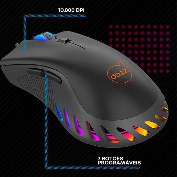 Imagem de Mouse Gamer RGB 10000 Dpi Deathstroke Dazz 62000035