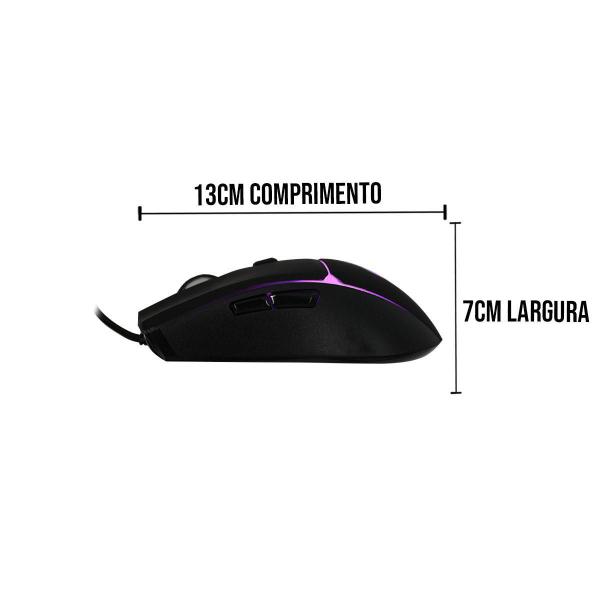 Imagem de Mouse Gamer Rgb 16.8M Cores Fortrek Crusader Macro 7200 Dpi