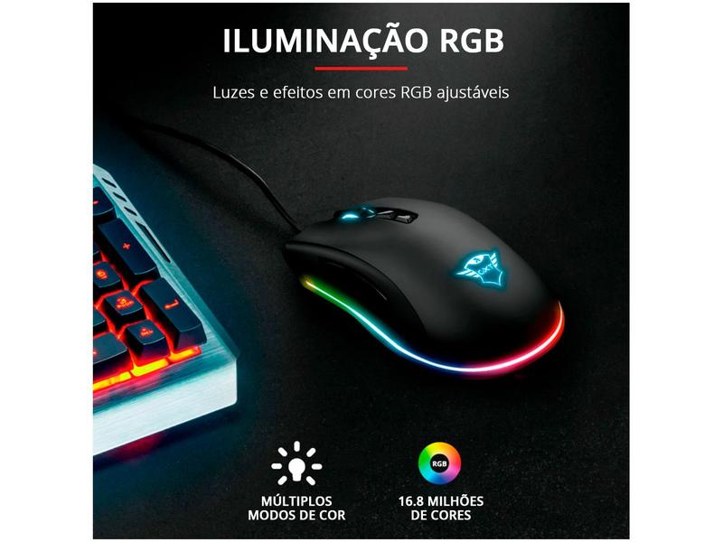 Imagem de Mouse Gamer RGB Trust Óptico 15000DPI 7 Botões