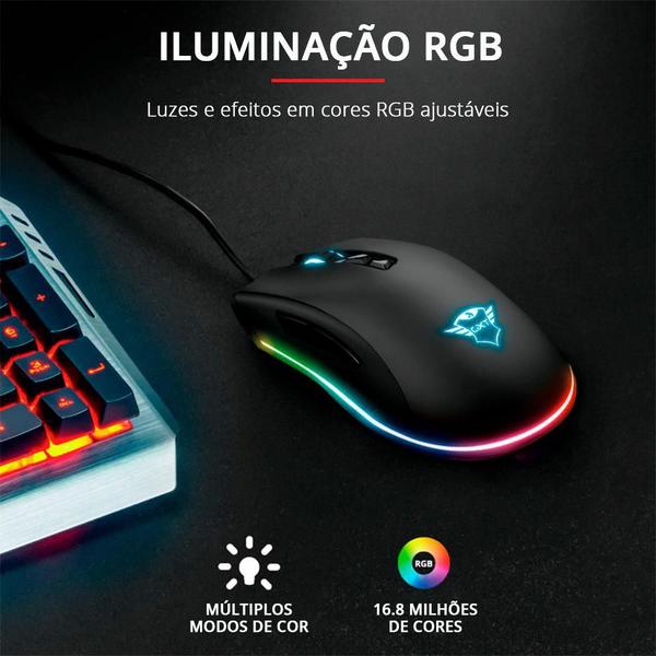 Imagem de Mouse Gamer RGB Trust Qudos  GXT900  -  T23400