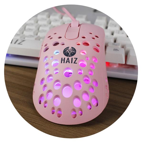 Imagem de Mouse Gamer Rosa Para Jogar Com Fio 3200 Dpi Ergonômico Rosa Haiz HZ-905