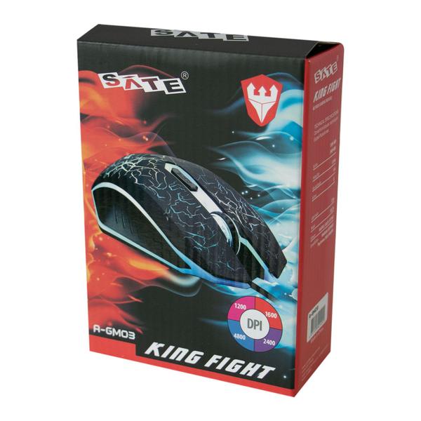 Imagem de Mouse Gamer Satellite King Fight A-GM03 - com Fio - 4800DPI - 6 Botoes - Preto