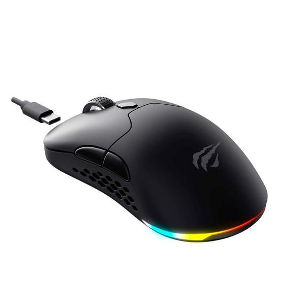 Imagem de Mouse Gamer Sem Fio Havit MS963WB, RGB, 8000 DPI, 7 Botões, Bluetooth e 2.4G, Preto