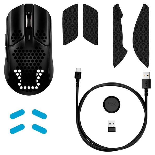 Imagem de Mouse Gamer Sem Fio HyperX Haste, 16000 DPI, 6 Botões, Preto - 4P5D7AA