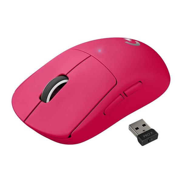 Imagem de Mouse Gamer Sem Fio Logitech G PRO X Superlight Lightspeed, 25.600 DPI, 5 Botões Programáveis, Sensor HERO 25K, Magenta - 910-005955