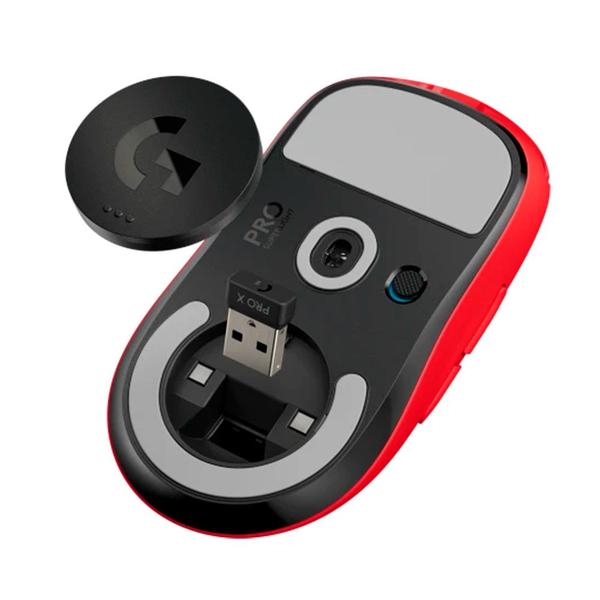 Imagem de Mouse Gamer Sem Fio Logitech G Pro X Superlight USB Vermelho - 910-006783