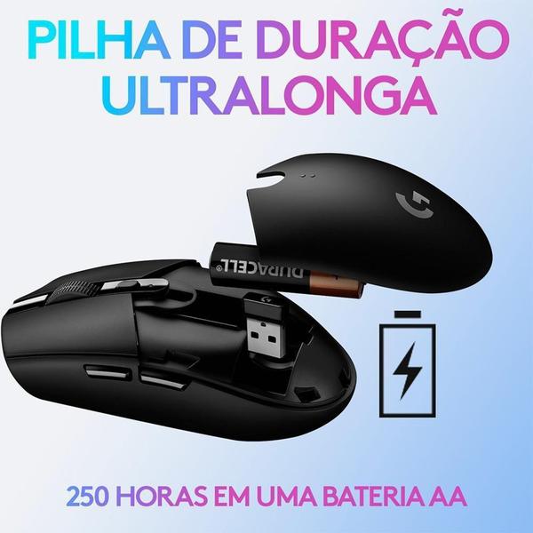 Imagem de Mouse Gamer Sem Fio Logitech G305 Lightspeed, 12.000 DPI, 6 Botões Programáveis, Branco - 910-005290