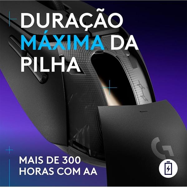 Imagem de Mouse Gamer sem fio Logitech G309 LIGHTSPEED com Switches LIGHTFORCE, Sensor HERO 25K, 6 botões programáveis, Preto - 910-007198