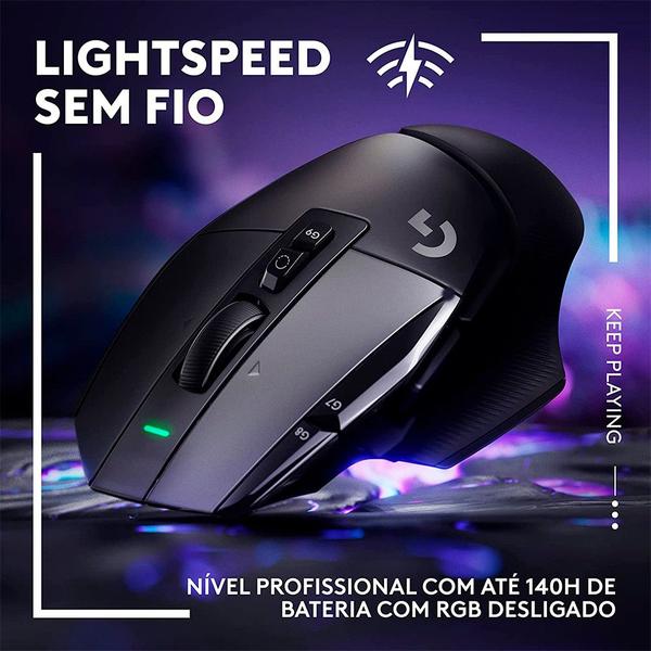 Imagem de Mouse Gamer Sem Fio Logitech G502 X Lightspeed 25.600DPI Preto - 910-006179