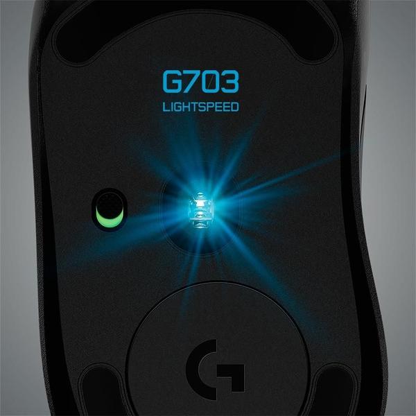 Imagem de Mouse Gamer Sem Fio Logitech G703 LIGHTSPEED RGB LIGHTSYNC, 6 Botões Programáveis, HERO 25K, Recarregável, Compatível POWERPLAY - 910-005639