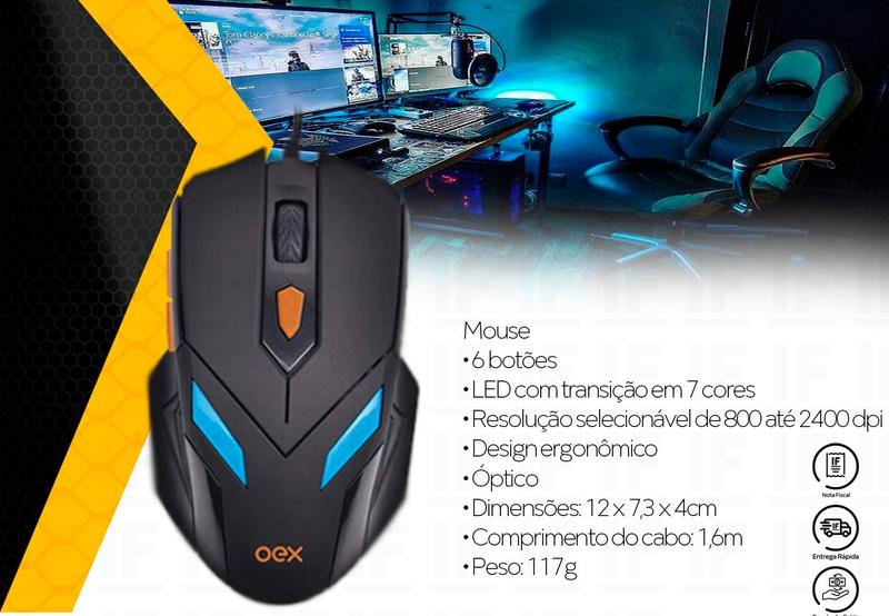 Imagem de Mouse Gamer Speed C/ Mousepad Gamer Combo Speed