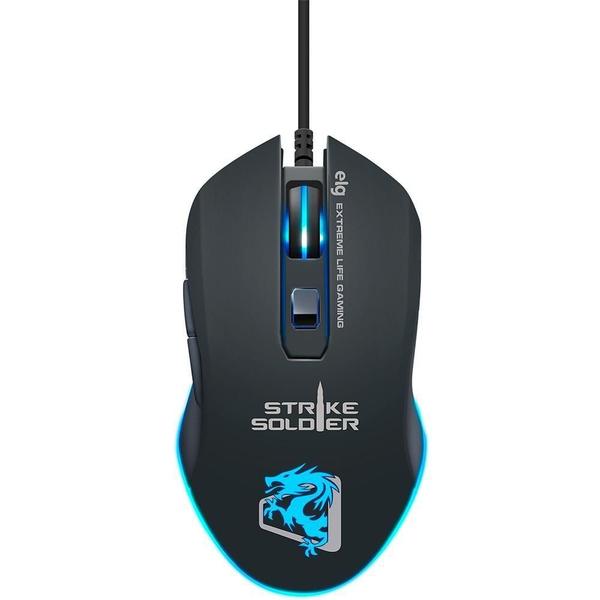 Imagem de Mouse Gamer Strike Soldier ELG MGSS 4800dpi 6 Botões