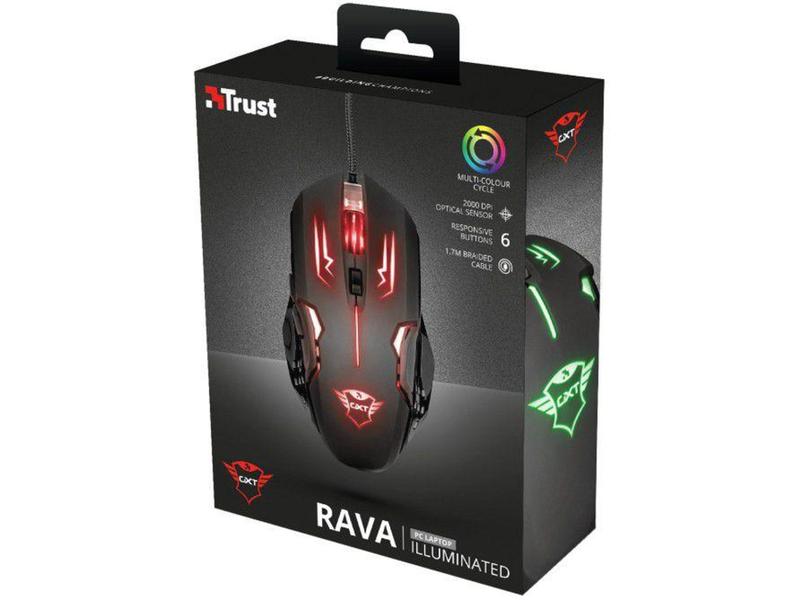 Imagem de Mouse Gamer Trust Óptico 2000DPI 6 Botões - GXT 108 Rava Original