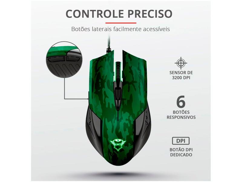 Imagem de Mouse Gamer Trust Óptico 3200DPI 6 Botões